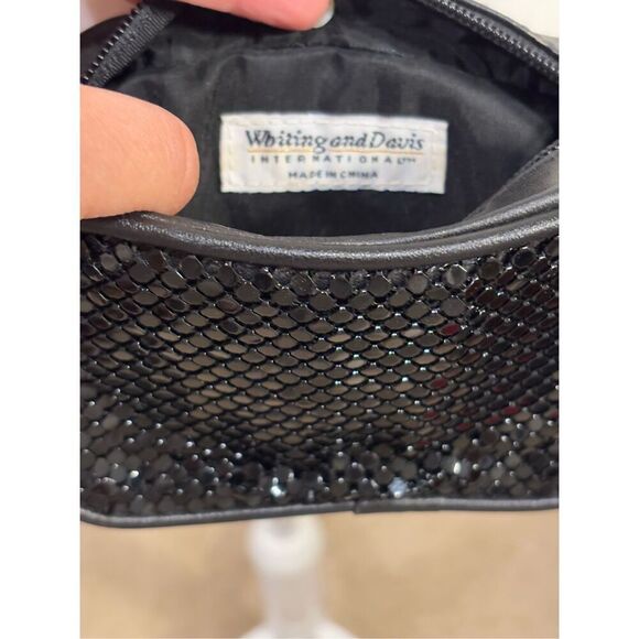 Whiting & Davis International Women's Black Gold Chain Mesh Purse Crossbody Bag - Picture 3 of 3